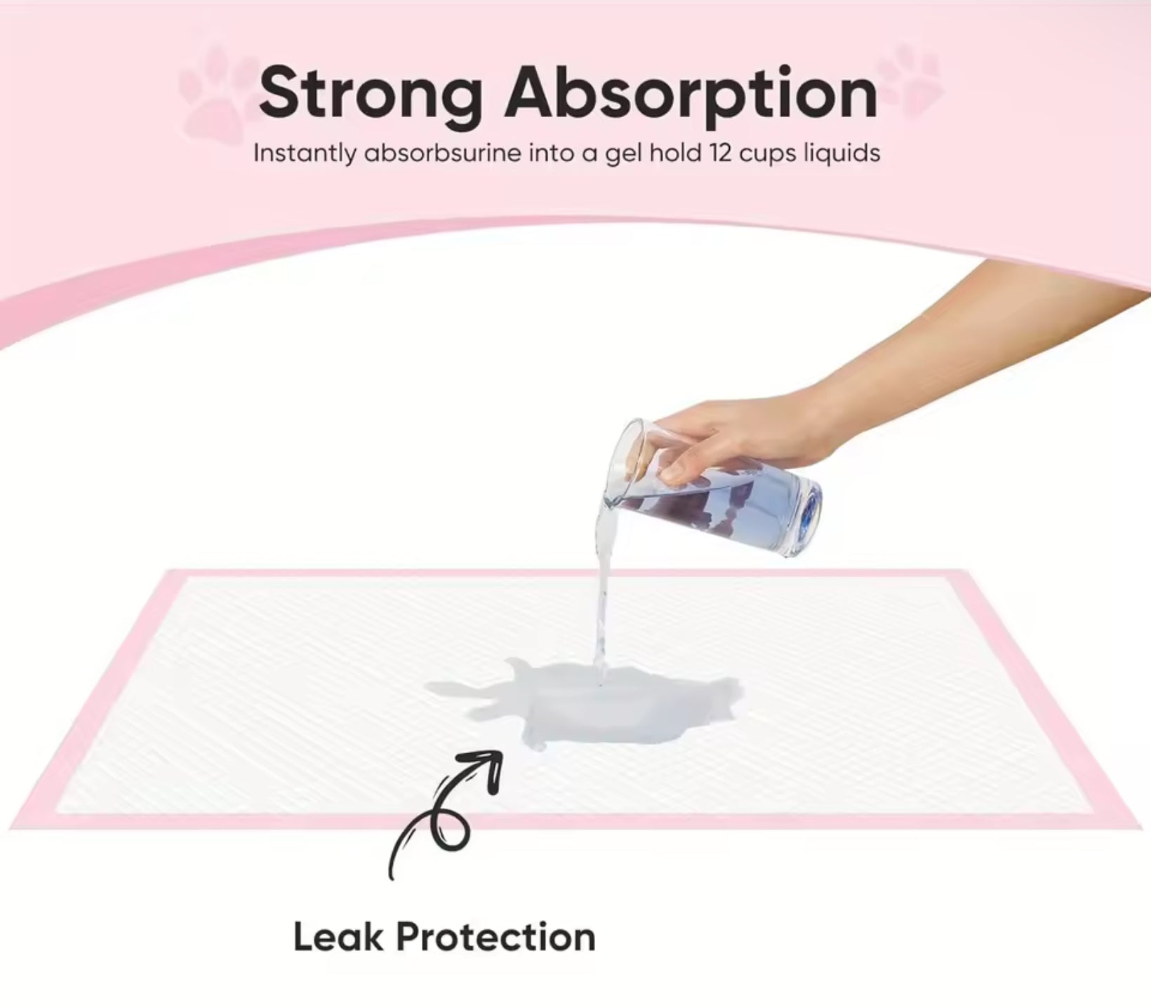 100Pcs Super Absorbent Disposable Pet Urine Pads for Large Breeds Potty Training, Travel - Ideal for Dogs, Puppies, Cats